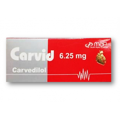 CARVID  6.25 MG ( CARVEDILOL ) 20 TABLETS